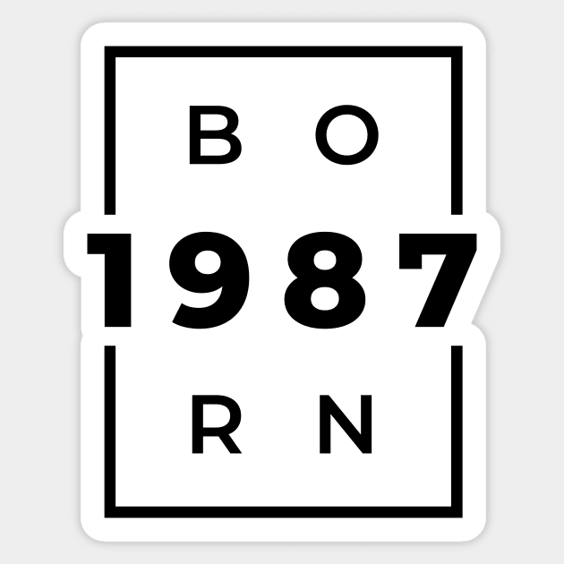 Born 1987 Sticker by hubcon